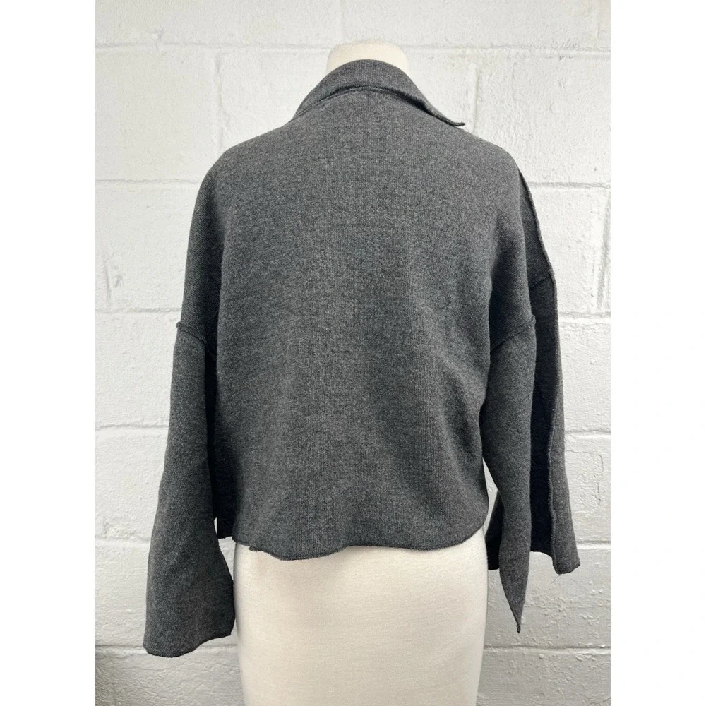Ivan Grundahl Linea S Sweater Cardigan Medium Wool Tie Front Kimono Sleeve Boxy